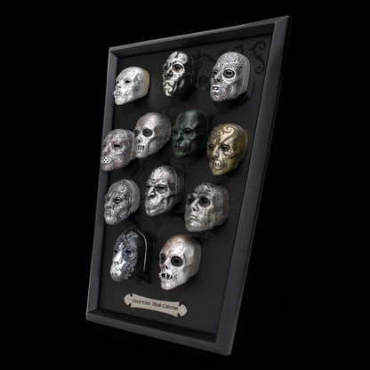 The Noble Collection Harry Potter Death Eater Mini Mask Collection - 16.5in (42cm) Wood Display and Miniature Replicas - Officially Licensed Film Set Movie Props Gifts