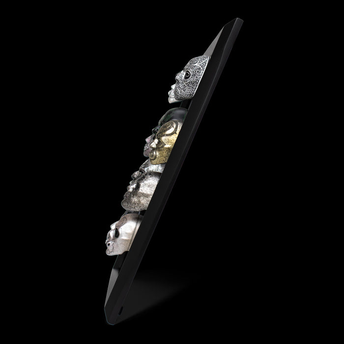 The Noble Collection Harry Potter Death Eater Mini Mask Collection - 16.5in (42cm) Wood Display and Miniature Replicas - Officially Licensed Film Set Movie Props Gifts