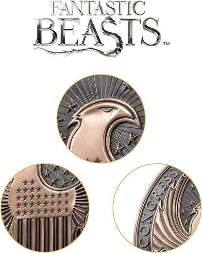 The Noble Collection Fantastic Beasts MACUSA Emblem Wall Art - 9.5in (24cm) Round Crest Wall Plaque - Officially Licensed Film Set Movie Props Gifts