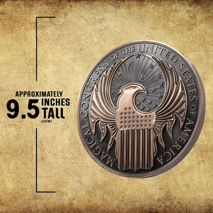 The Noble Collection Fantastic Beasts MACUSA Emblem Wall Art - 9.5in (24cm) Round Crest Wall Plaque - Officially Licensed Film Set Movie Props Gifts