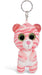 NICI 46311 Glubschis Tiger Fula 9cm Schlüsselanhänger, Plüschtieranhänger mit Schlüsselring, Stofftierschlüsselhalter, pink/weiß