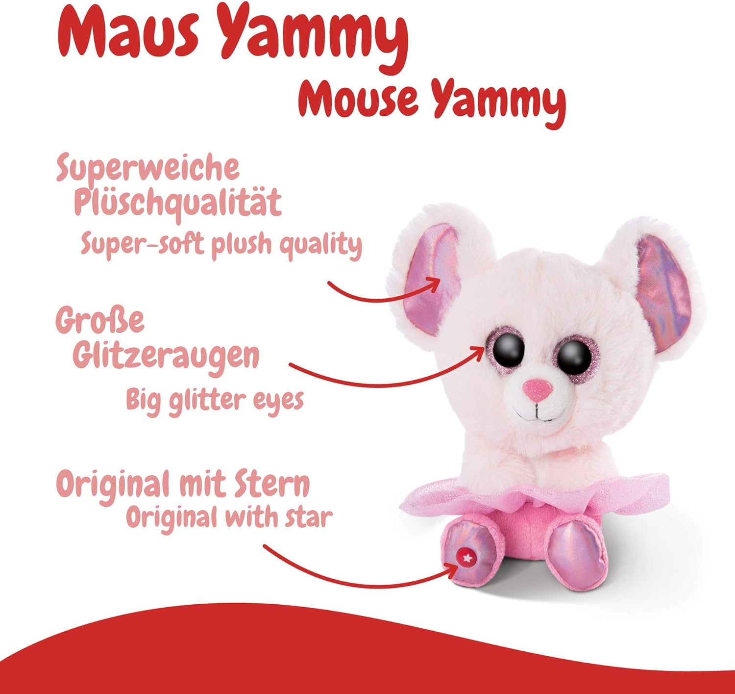 NICI 46865 GLUBSCHIS cuddly toy Ballerina Yammy 15cm, Light green, 15 cm mouse