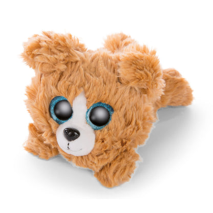 NICI 46923 Hund Original – Glubschis Dog Lollidog 15cm – Lying down stuffed animal with big, glittery Eyes – Fluffy soft cuddly toy lovers, 15 cm