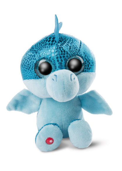 Nici 46932 Original-Glubschis Cuddly Dragon Jet 15 cm-Fluffy Soft Toys with Big Glittery Eyes-Plush Stuffed Animal for Cuddling & Playing, Blue, Bleu 15 cm Bleu
