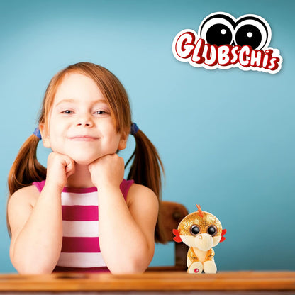 NICI 46933 Original-Glubschis Cuddly Dragon Yo 15 cm-Fluffy Soft Toys with Big Glittery Eyes-Plush Stuffed Animal for Cuddling & Playing, Orange 15 cm Orange