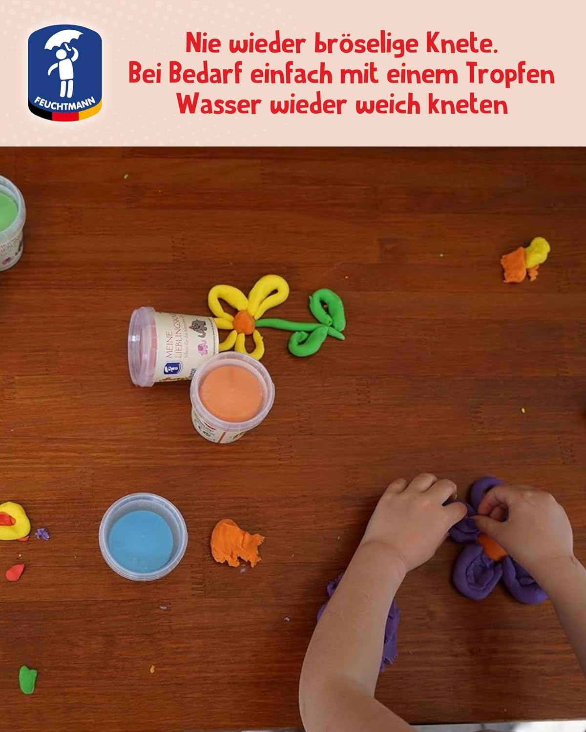 Feuchtmann 628 1518-1 1518-1-Meine Lieblings Putty EDU Edition, Children's Dough in White, 500 g Tub of Air-Drying Modelling Clay, from 2 Years