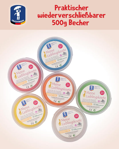 Feuchtmann 628 1518-3 1518-1-Meine Lieblings Putty EDU Edition, Children's Dough in Orange, 500 g Tub of Air-Drying Modelling Clay, from 2 Years