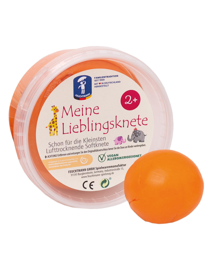 Feuchtmann 628 1518-3 1518-1-Meine Lieblings Putty EDU Edition, Children's Dough in Orange, 500 g Tub of Air-Drying Modelling Clay, from 2 Years