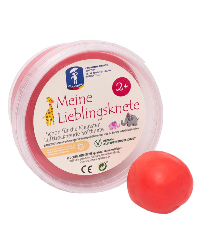 Feuchtmann 628 1518-4 1518-1-Meine Lieblings Putty EDU Edition, Children's Dough in Red, 500 g Tub of Air-Drying Modelling Clay, from 2 Years