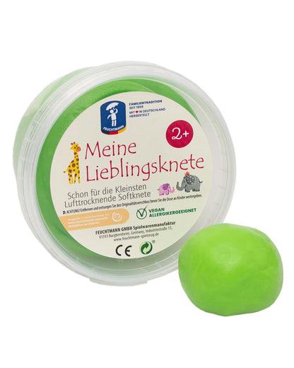 Feuchtmann 628.1518-6 My Favourite Clay EDU Edition Children's Clay in Light Green, 500 g Tub, Air-Drying Modelling Clay, from 2 Years