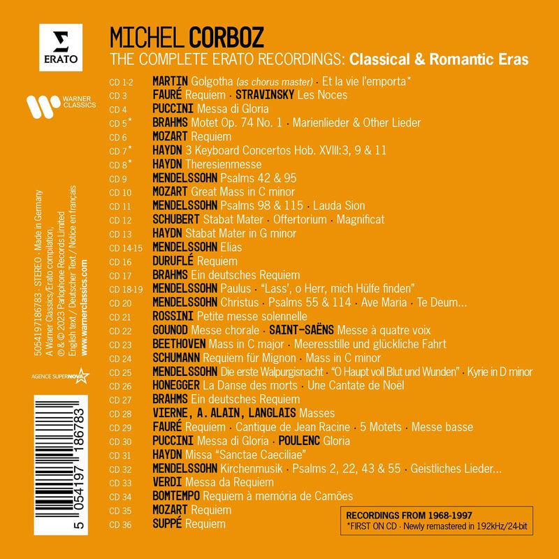 Michel Corboz: The Complete Erato Recordings: Classical & Romantic Eras