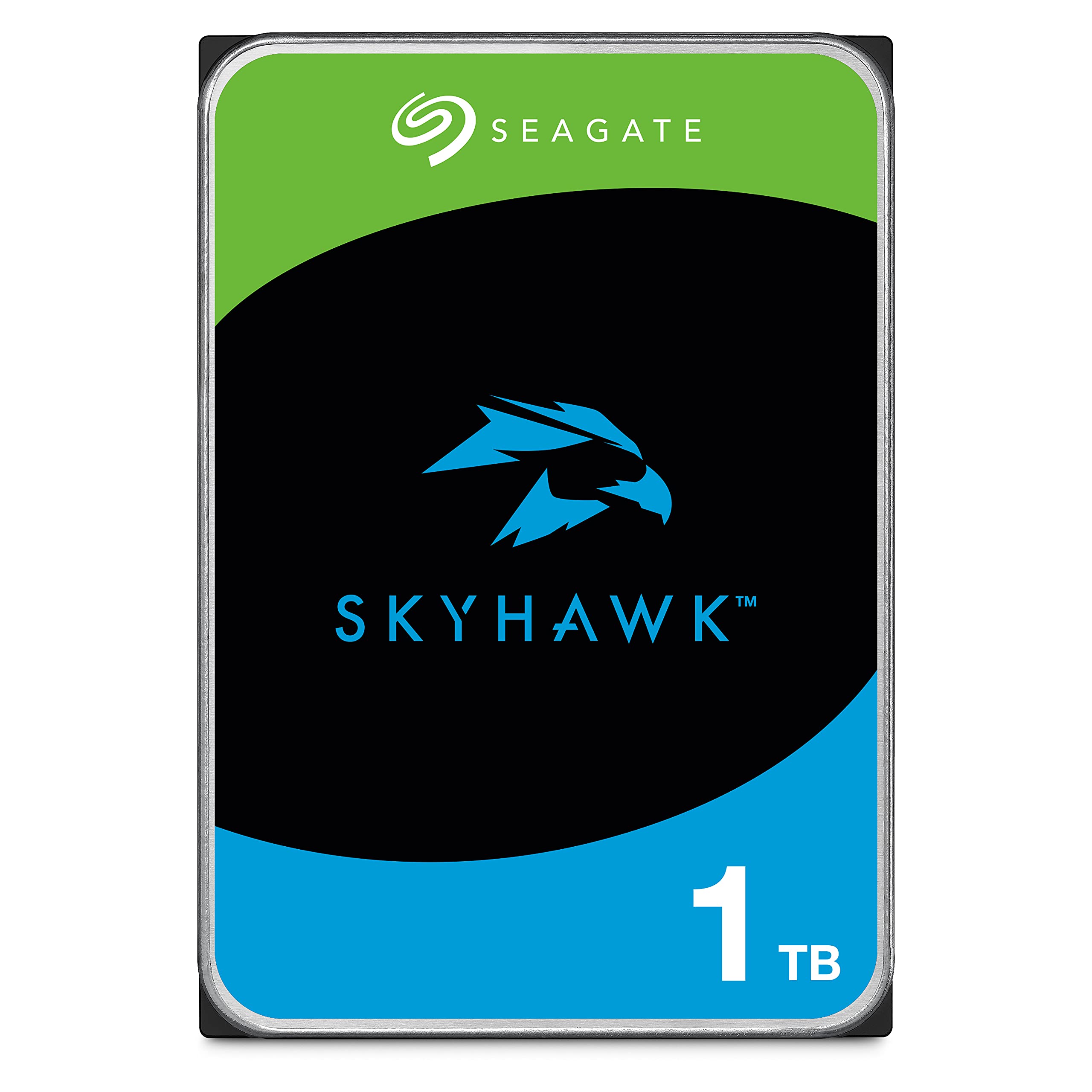 Seagate Skyhawk 1 TB, Video Internal Hard HDD – 3.5", SATA 6Gb/s, 256MB Cache, for DVR NVR Security Camera System, with in-house Rescue Services, FFp (ST1000VX013