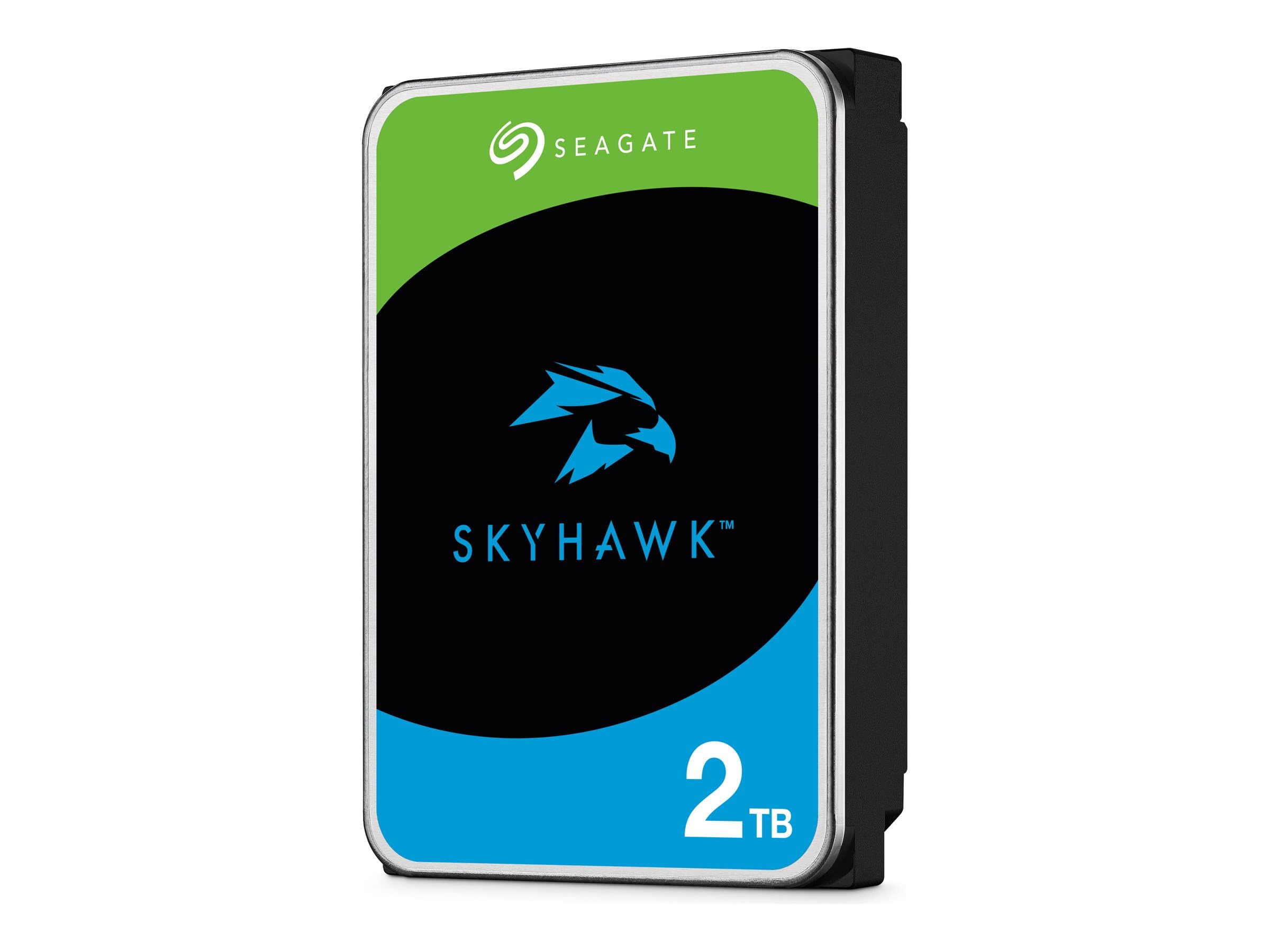 Seagate Skyhawk 2 TB, Video Internal Hard HDD – 3.5", SATA 6Gb/s, 256MB Cache, for DVR NVR Security Camera System, with in-house Rescue Services (ST2000VX017