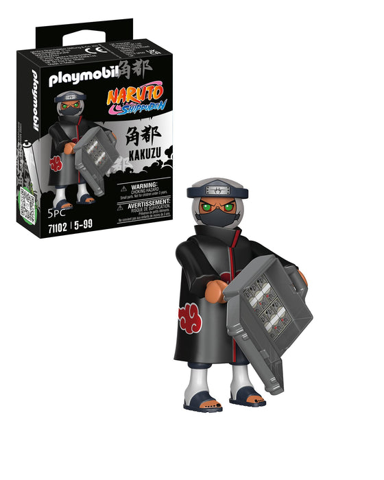 PLAYMOBIL Naruto Shippuden 71102 Kakuzu con Il Tipico Cappotto Nero con Nuvole Eosse e la Valigia, per Grandi e Piccoli Appassionati di Manga e Anime, 5 Pezzi, dai 5 Anni in su