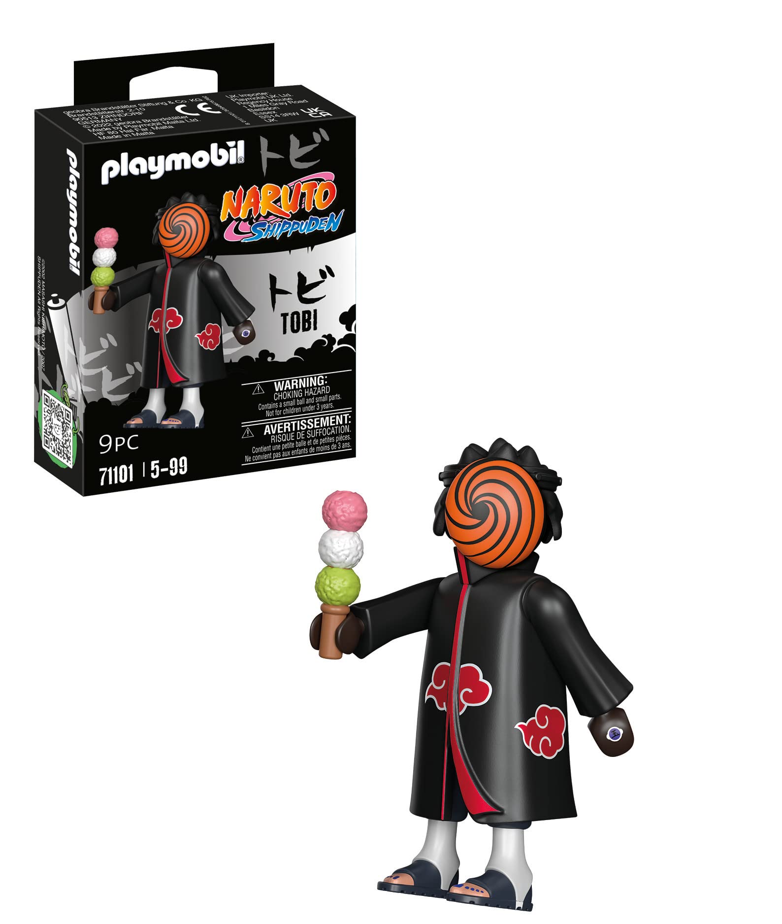 Playmobil 71101 Naruto: Tobi Figure Set, Naruto Shippuden Anime Collectors Figure, Playset Suitable for Children and fans 5+ years