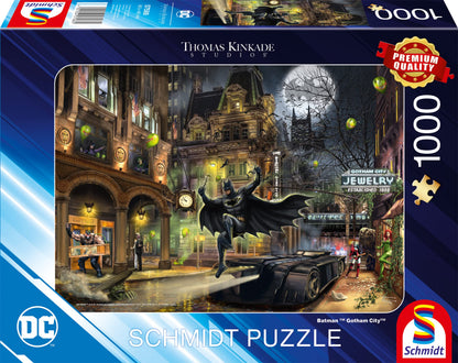 Schmidt Spiele Puzzle de 1000 Piezas de Thomas Kinkade, Batman, Gotham City 57588, Floral, Multicolor, Normal (CSG57588