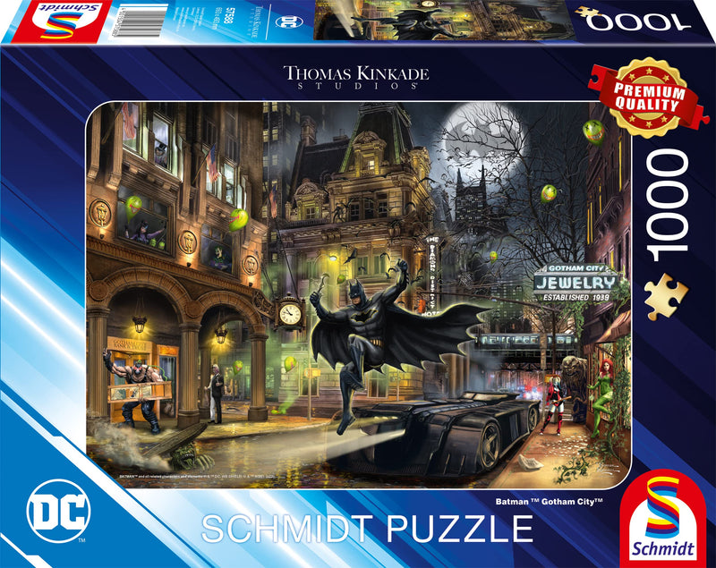 Schmidt Spiele Puzzle de 1000 Piezas de Thomas Kinkade, Batman, Gotham City 57588, Floral, Multicolor, Normal (CSG57588
