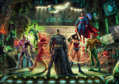 Schmidt Spiele- Liga de la Justicia Thomas Kinkade 57591 The Justice League-Puzzle de 1000 Piezas, Color Coral 1770, Normal (CSG57591