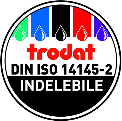 Trodat Printy 4810 Timbro Datario Autoinchiostrante Italiano, Mese in Lettere, Altezza Data 3.8 mm, Nero (Confezione da 2