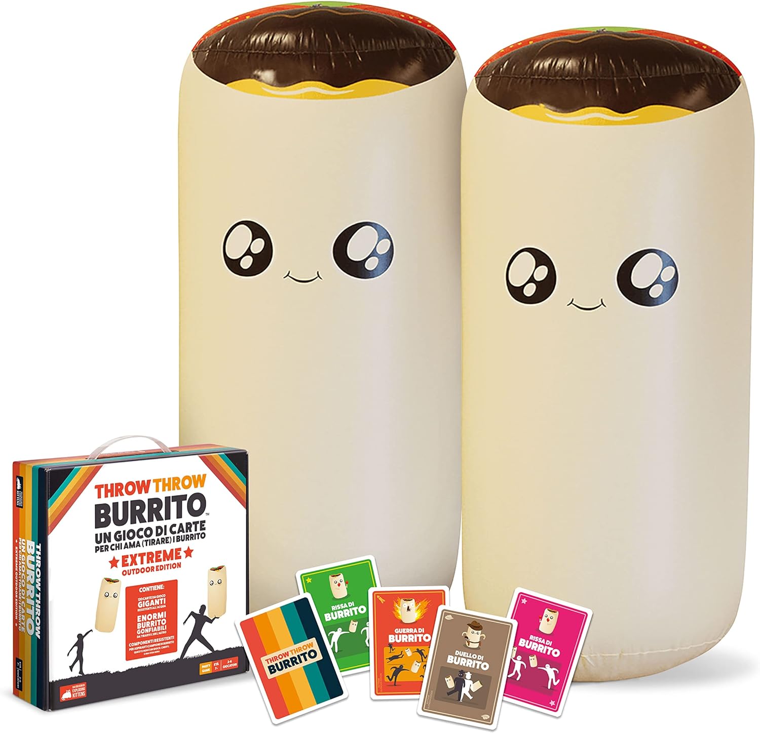 Asmodee - Throw Throw Burrito: Extreme Outdoor Edition, Board Game with Giant Burrito, 2-6 Players, Italian Edition