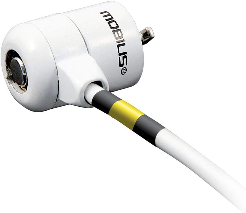 Mobilis Security Cable Keyed - Compatible with Pass Key - Steel - Length: 1.8 m - Diameter 4 mm - White/Silver