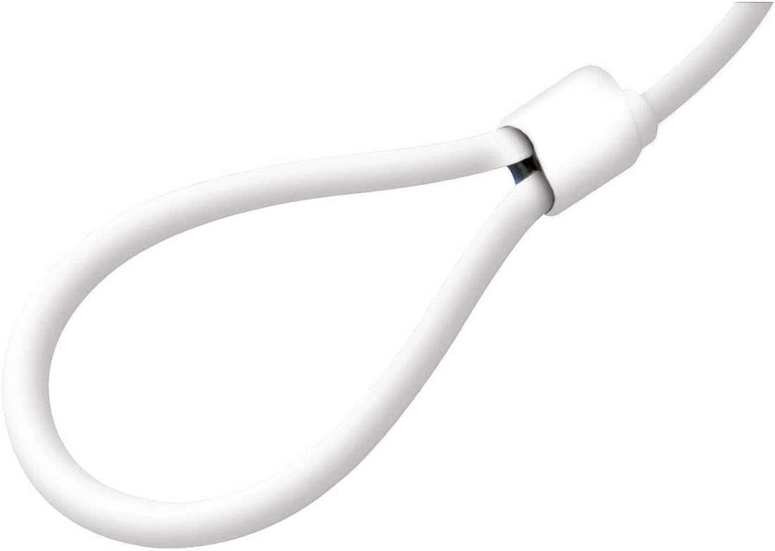 Mobilis Security Cable Keyed - Compatible with Pass Key - Steel - Length: 1.8 m - Diameter 4 mm - White/Silver