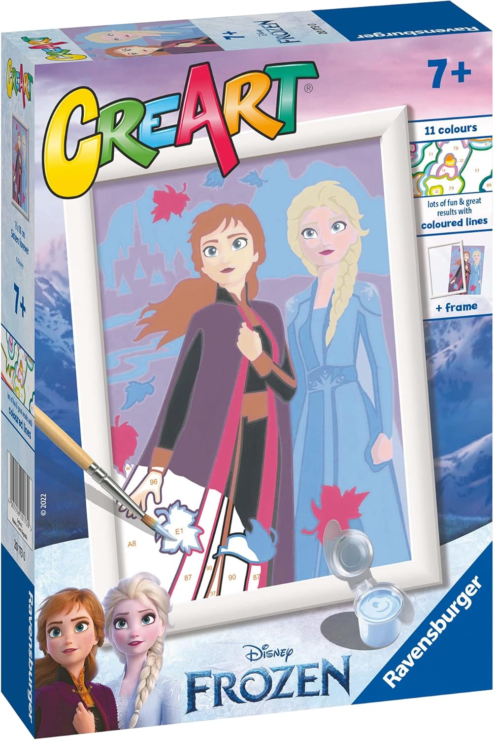 Ravensburger CreArt Disney Frozen Elsa and Anna Paint By Numbers Kits for Children & Adults Ages 7 Years Up - Kids Craft Set