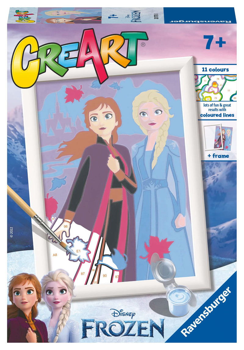 Ravensburger CreArt Disney Frozen Elsa and Anna Paint By Numbers Kits for Children & Adults Ages 7 Years Up - Kids Craft Set