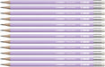 Graphite Pencil with Eraser - STABILO Swano Pastel - Pack of 12 - Lilac - HB