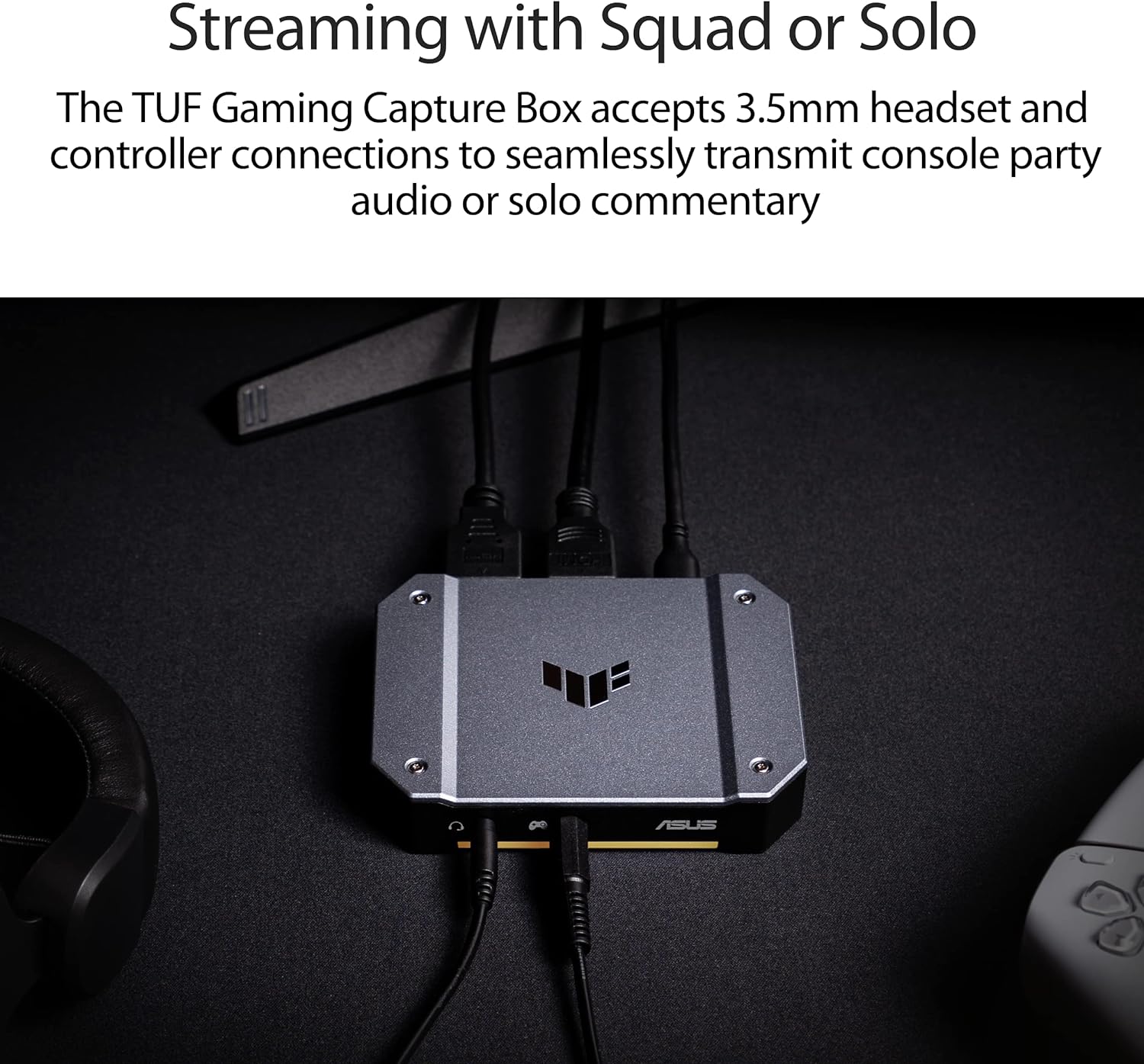ASUS TUF Gaming Capture Card CU4K30 (4K60 HDR Passthrough, 4K30 Capture, USB C 3.2, Audio / Controller Inputs, Certified for OBS™, Ultra Low Latency, PS4 / PS4 Pro / PS5, Xbox One / Series X / S