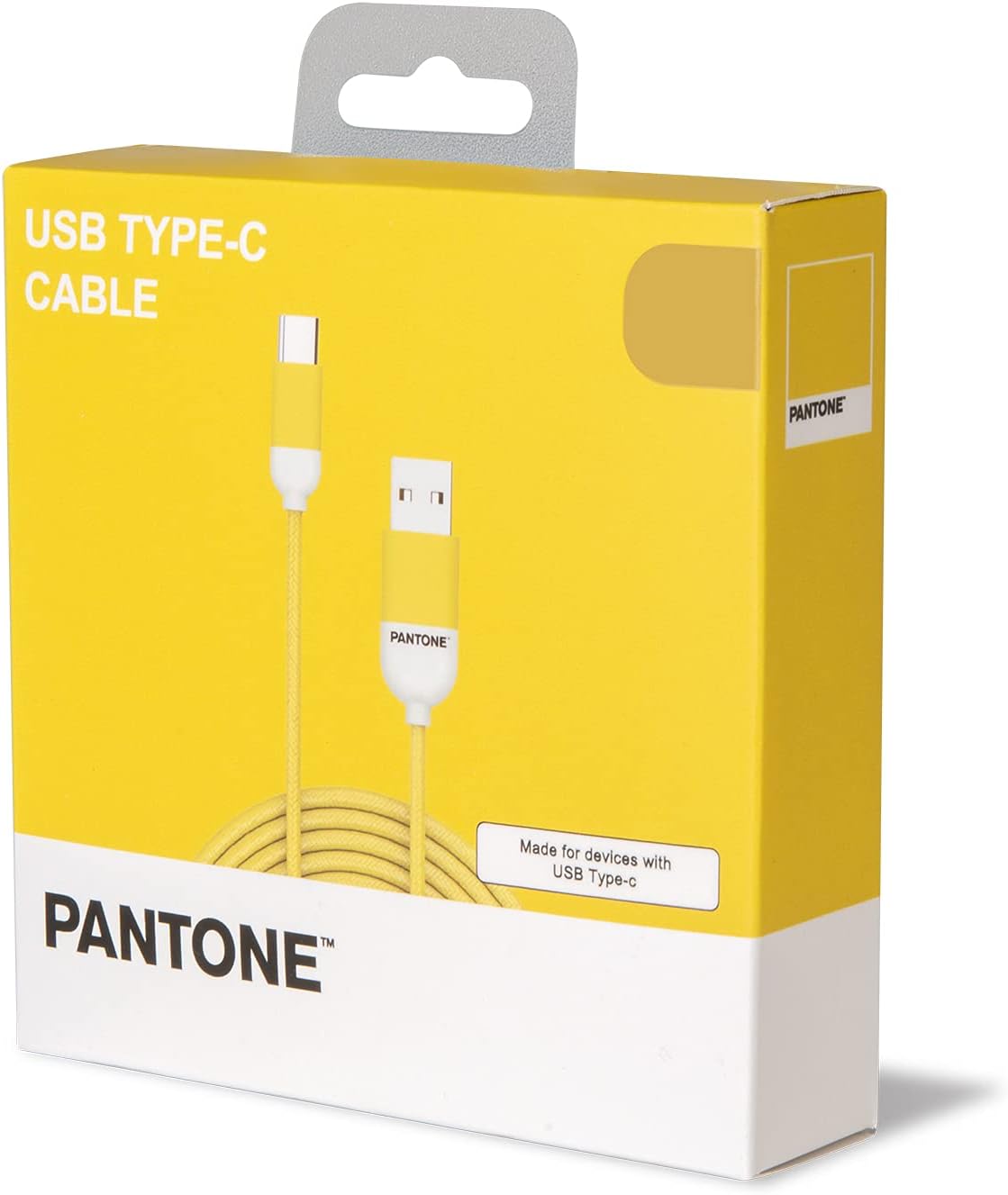 Celly PTTC0015Y Pantone Type-C Cable, 2.4A Output, 1m Length