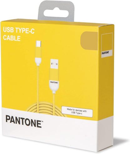 Celly PTTC0015Y Pantone Type-C Cable, 2.4A Output, 1m Length