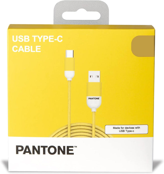 Celly PTTC0015Y Pantone Type-C Cable, 2.4A Output, 1m Length