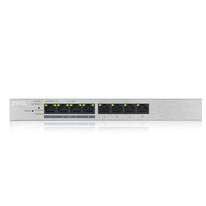 Zyxel 8-Port Gigabit Web / Smart Managed PoE+ Switch mit einem Budget von 60 Watt, Lifetime Garantie  8-Port PoE+ (60W