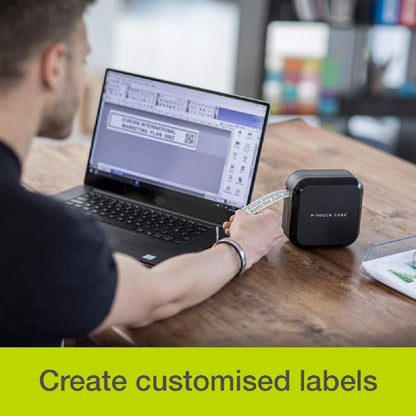 Brother PT-P710BT Label Printer | P-Touch Cube+ Labeller | Bluetooth | Desktop