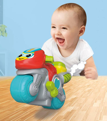 Clementoni Baby Ale Moto Mundial, Juego de Primera Infancia para niño a Partir de 10 Meses, estimula el Desarrollo Motor, el lenguaje y la comprensión de la Causa-Efecto, Fabricado en Italia, Idioma