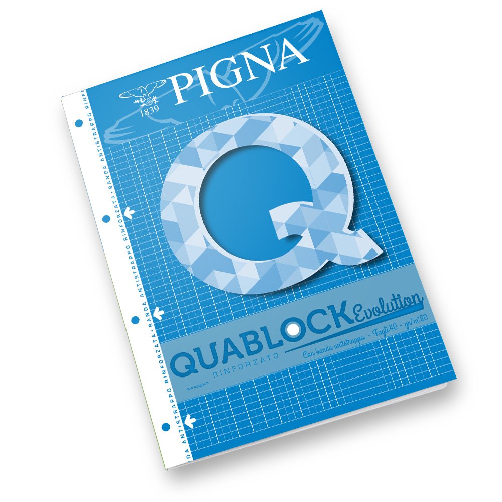 Pigna 02112155M Sealed Block with 4 Reinforced Holes A4, 40 Sheets