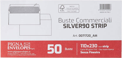 Pigna Edera Blanco sobre – Sobres (Blanco, 90 g/m2, 110 mm, 23 cm