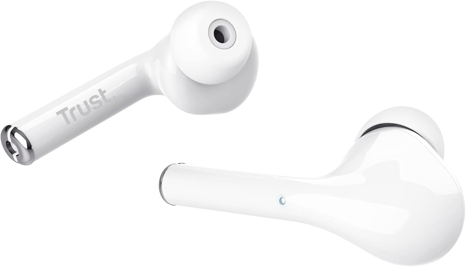 Trust Mobile Nika Touch Bluetooth Wireless Earphones, In Ear Headphones, On-trend Design, Up to 16 Hours Playtime, Built-in Microphone, TWS , Earbuds for Android, Chrome OS, iOS, Windows, White