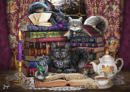 Schmidt Spiele 57534 Jigsaw Puzzle 1000 Pieces Brigid Ashwood Fairy Time with Cats, Normal