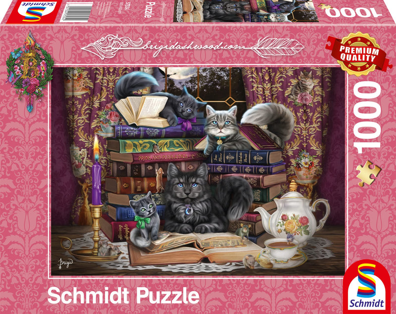 Schmidt Spiele 57534 Jigsaw Puzzle 1000 Pieces Brigid Ashwood Fairy Time with Cats, Normal