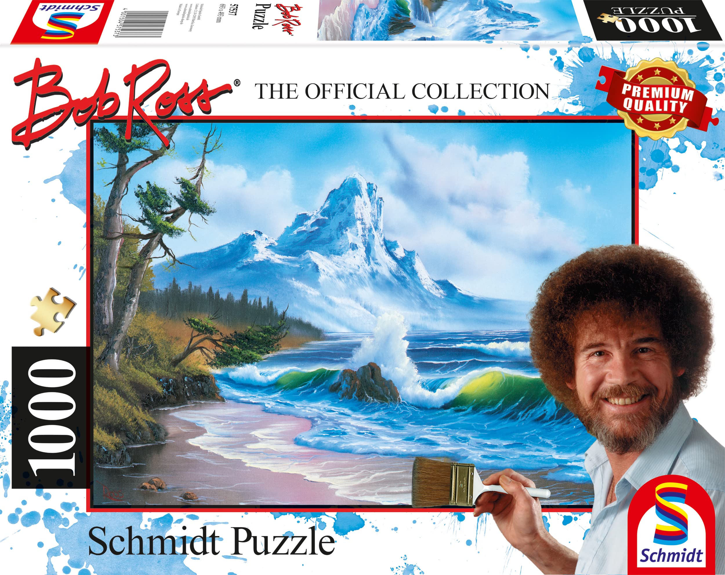 Schmidt | Bob Ross: Mountain by the Sea (1,000 pieces) | Jigsaw Puzzle | Ages 12+