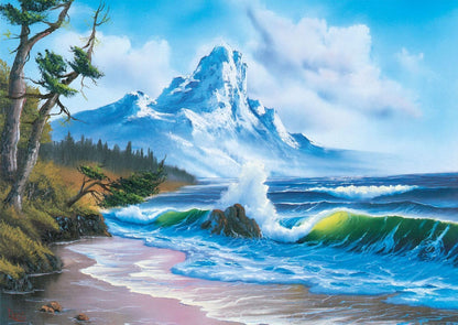 Schmidt | Bob Ross: Mountain by the Sea (1,000 pieces) | Jigsaw Puzzle | Ages 12+
