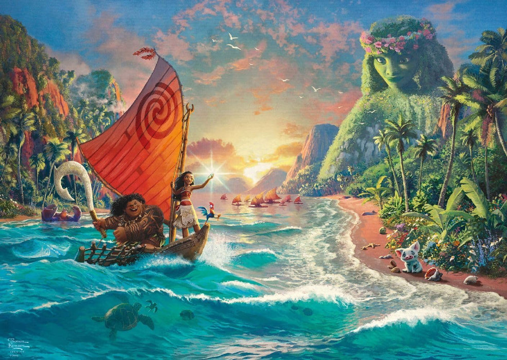 Schmidt | Thomas Kinkade: Disney Moana - 1,000 Pieces | Adult Jigsaw Puzzle | Ages 12+, Black White 1877