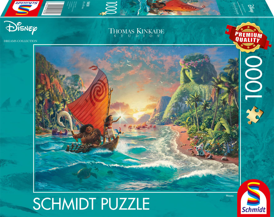 Schmidt | Thomas Kinkade: Disney Moana - 1,000 Pieces | Adult Jigsaw Puzzle | Ages 12+, Black White 1877