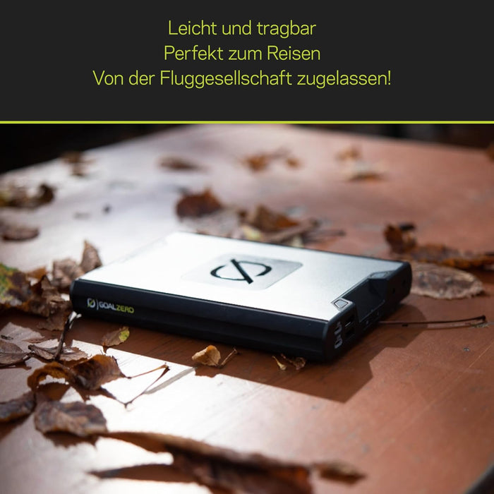 Goal Zero 100 AC Powerbank Wh 6400 mAh Flightsafe USB-C PD Wireless Charge Max 15watts Onboard Cabling System Go Pro 18 Recharges Phone 8 Tablet 3 x Laptop 1.5 x, 22210, Black