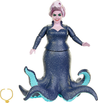 Mattel Disney La Sirenita Muñeca Úrsula villana con tentáculos de purpurina articulados, juguete +3 años (HLX12