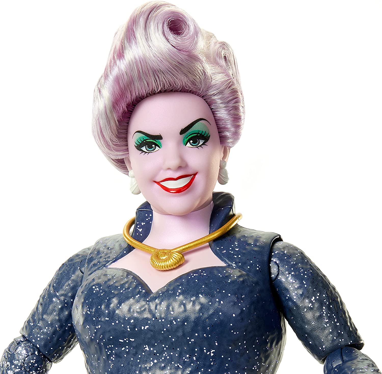 Mattel Disney La Sirenita Muñeca Úrsula villana con tentáculos de purpurina articulados, juguete +3 años (HLX12