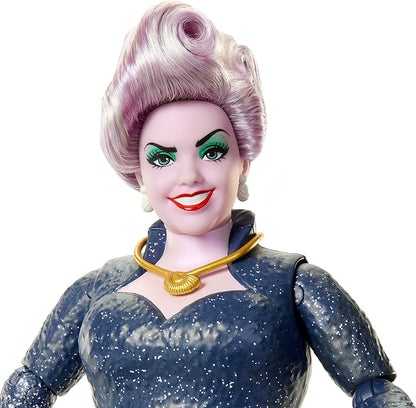 Mattel Disney La Sirenita Muñeca Úrsula villana con tentáculos de purpurina articulados, juguete +3 años (HLX12
