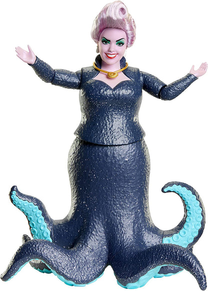 Mattel Disney La Sirenita Muñeca Úrsula villana con tentáculos de purpurina articulados, juguete +3 años (HLX12